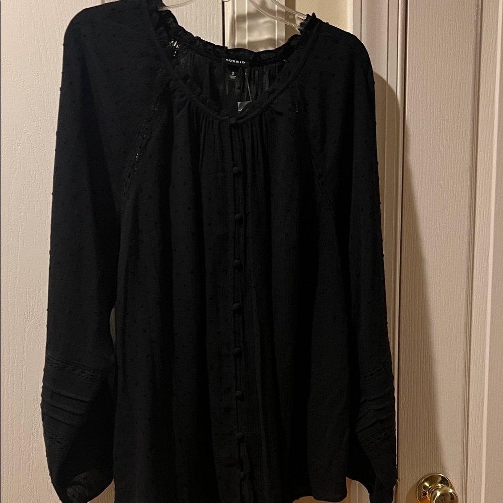 Torrid Black Textured Blouse NWT size 2X, 18-20